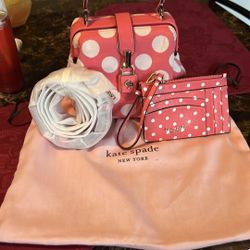 Serious inquiries, only Kate Spade Polkadot, Mini Purse, Crossbody Strapping Wristlet With Dust Bag