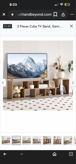 2 Pieces Cube TV Stand, Gaming Entertainment Center Media Stand, Open Storage Bookcase Shelf, 2 Shelf Bookcase L-Shaped TV   96 $$100