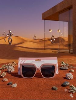 Dromarss Women's Oversized Square Sunglasses Pink Plastic Frame Gray Tinted