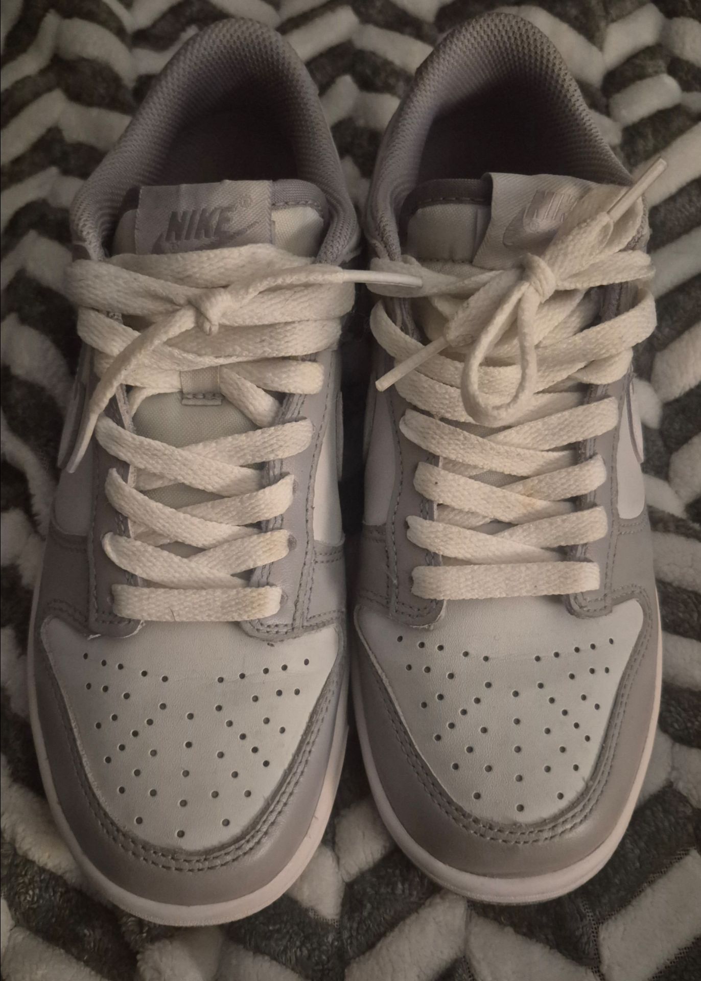 Nike Dunk Low GS Gray/White Leather Low Top Sneakers 5Y DH9765-001