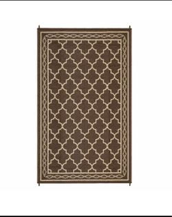 New Other Garvee 9’ x 12’ Outdoor Foldable Reversible Plastic Straw Rug, Brown
