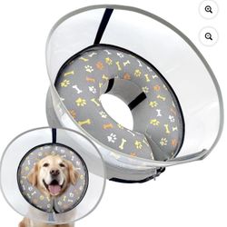 2 in 1 Dog Cone Collar with Enhanced Anti-Lickiang, Inflatable Dog Cone new size Xlarge