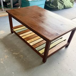 🪵 Coffee/Cocktail Table - Wood & Colored Wooden Blanks 2-Tier