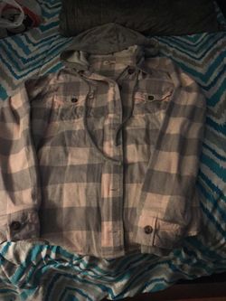 Hollister hoodie jacket plaid