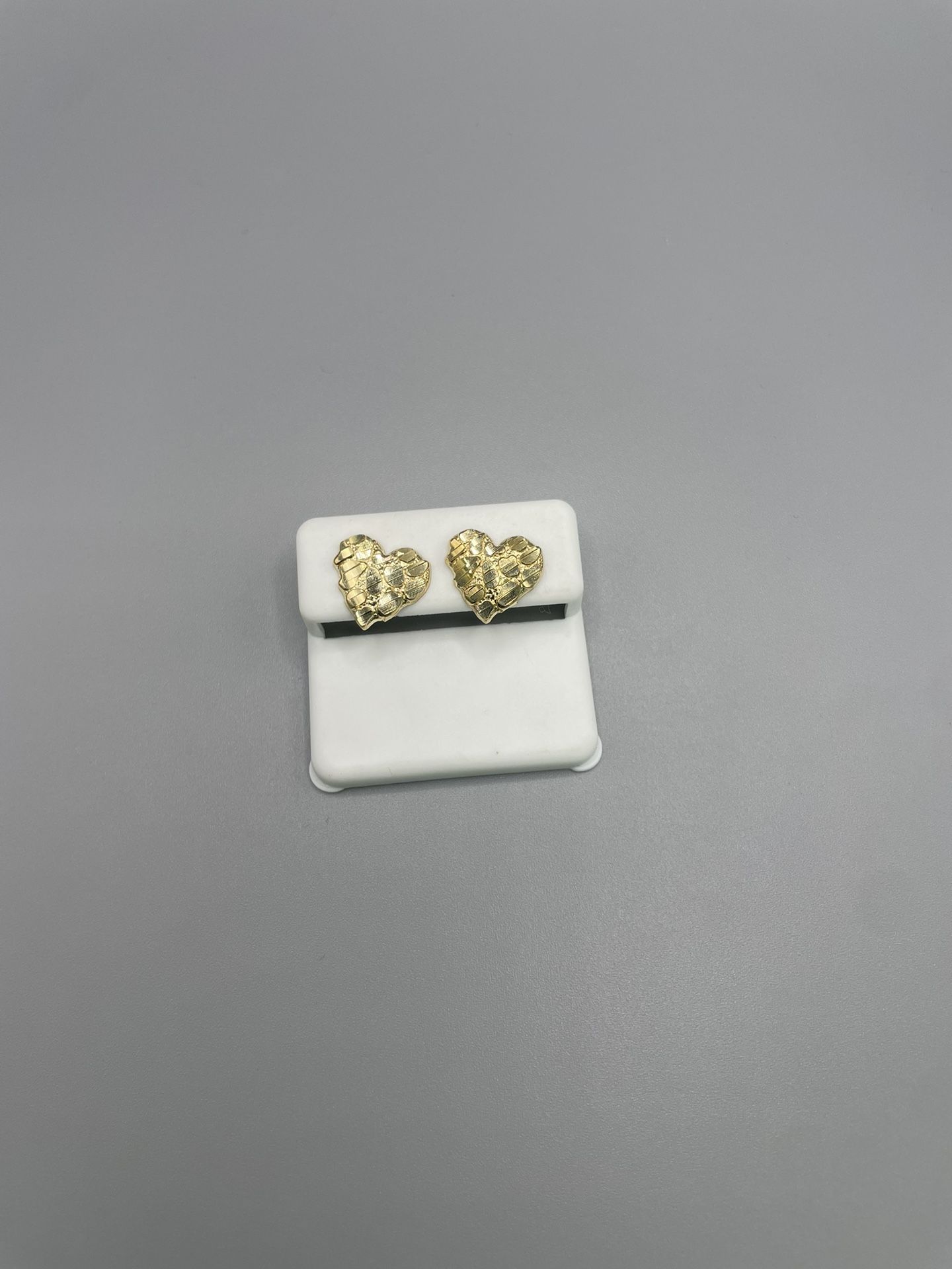 HEART SHAPED REAL GOLD NUGGET EARRINGS