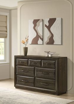 Atlas Dark Oak 7-drawer Bedroom Dresser Cabinet
