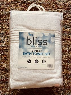 Bliss Bath & Home 6pc Bath Towels Set 