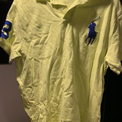 Polo Ralph Lauren Shirt (Neon/Blue Horse) Size Large