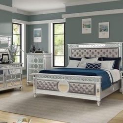 GALAXY 5 PCS MIRROR QUEEN BEDROOM SET - NEW ! ALSO AVAILABLE IN KING SIZE