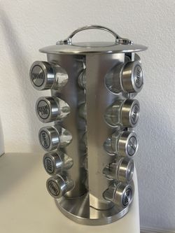 Kamenstein 20 Jar Revolving Stainless Steel Spice Rack
