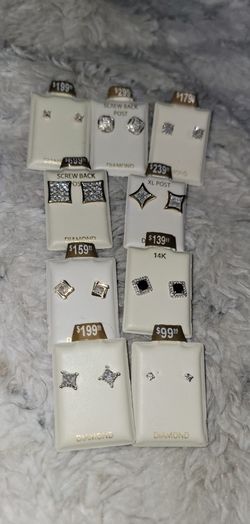 10k N 14k Gold Earings With Real Diamonds 