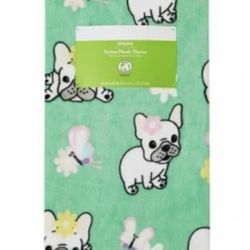 Frenchie Plush Throw 50" x 60"