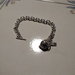 Sterling Silver Follow Your Dreams Compass Bracelet 