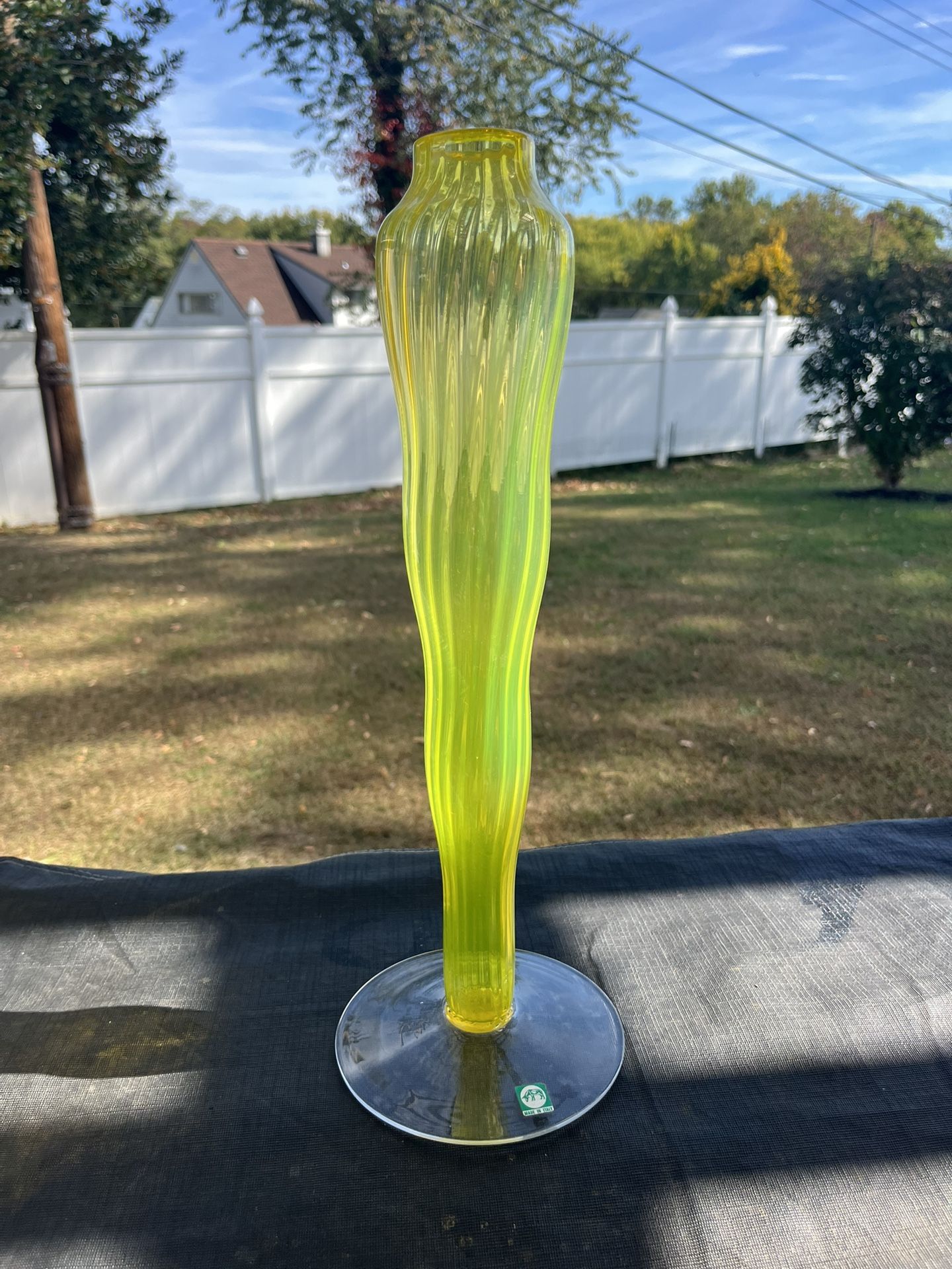 Vintage Murano Venetian Italian Candle Holder Candlestick Glass MCM. No chips or cracks. 