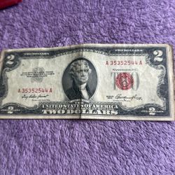 2 Dollars Bill Red Seal