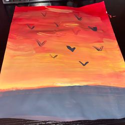 Sunset with birds