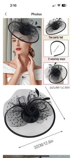 Fascinators Women Black Hat Tea Party Headband Derby Wedding Cocktail Halloween