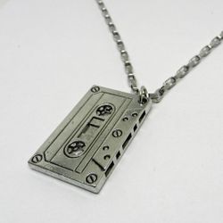 Vintage Retro Cassette Tape Metal Necklace Unisex Men's Women's 