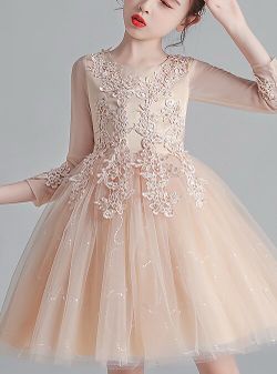 Girls Lace Long Sleeve Dress
