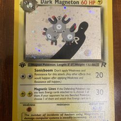 Pokemon Dark Magneton 11/82 1st Edition Team Rocket Vintage Rare Holo LP 🧲