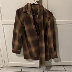 FB Brown Checkered Long Sleeve Flannel