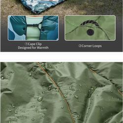 Glaciman Camping Blanket, Waterproof Down Alternative Warm Quilt for Bed