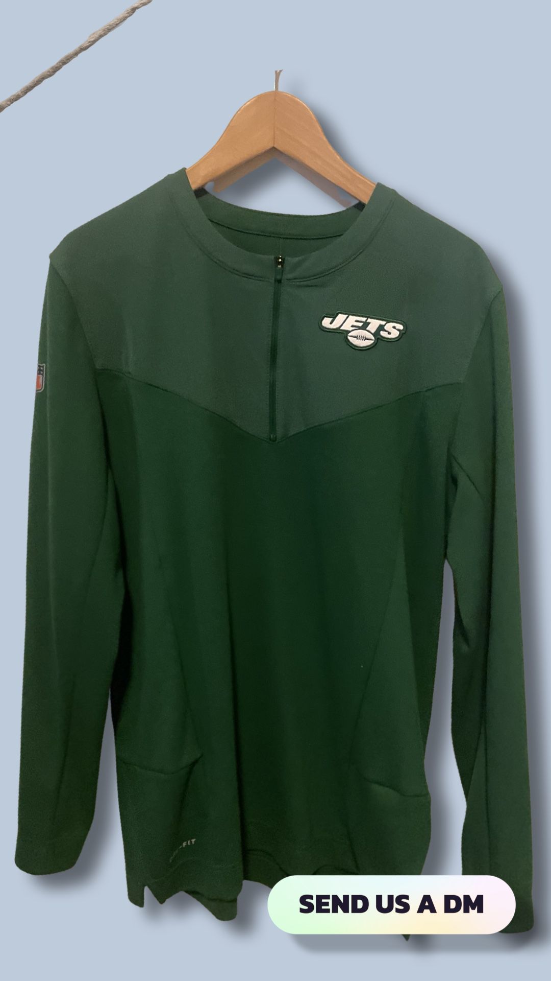 New York Jets APPAREL!! - New York Giants Nike fleece Zip up “Green” size LARGE