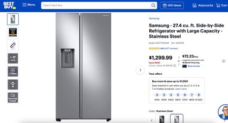 Samsung 27.4 cu. ft. Side-by-Side Refrigerator
