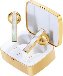 Wireless Earbuds for Pretty Women Noise Cancelling Bluetooth Headphones with Jewelry Box and Led Light 100 Hrs Playtime Headset with Charging Case Hal
