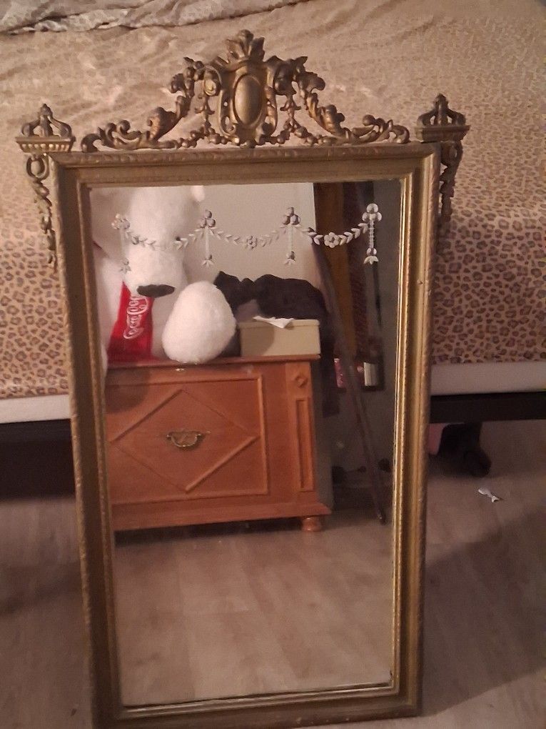 Vintage Cast Iron Mirror.