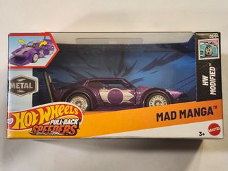 HOT WHEELS PULL BACK SPEEDERS. 1:43 SCALE DIECAST METAL. MODIFIED # 1 OF 4. MAD MANGA. 1973 NISSAN SKYLINE 2000GT-R. JAPANESE BOSOZOKU/ KAIDO  RACER.