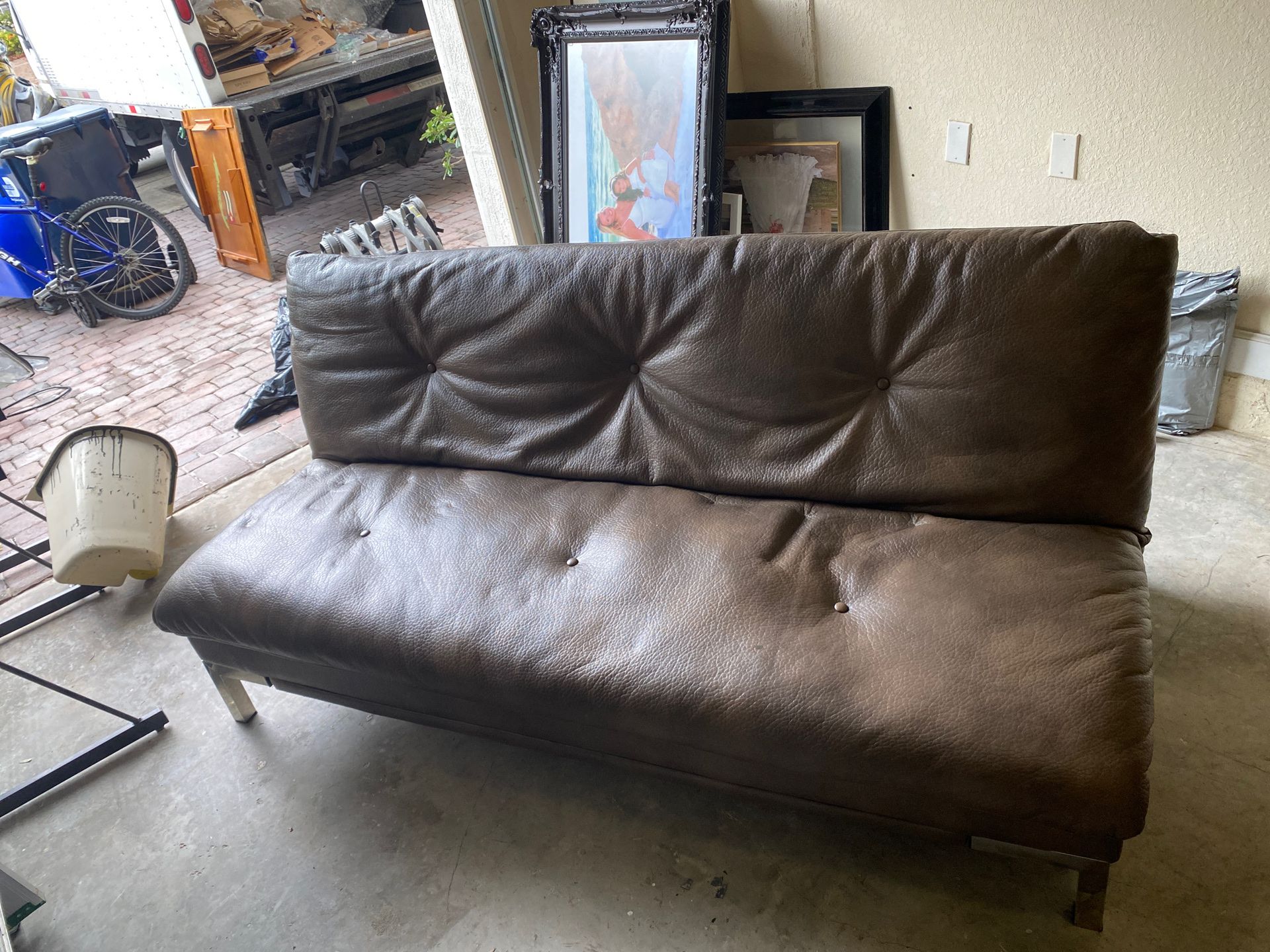 Leather futon like new