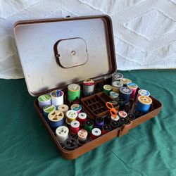 Vintage Sewing Storage Container with contents for storing Thread Spools and more  PICK UP IN DEER PARK 77536