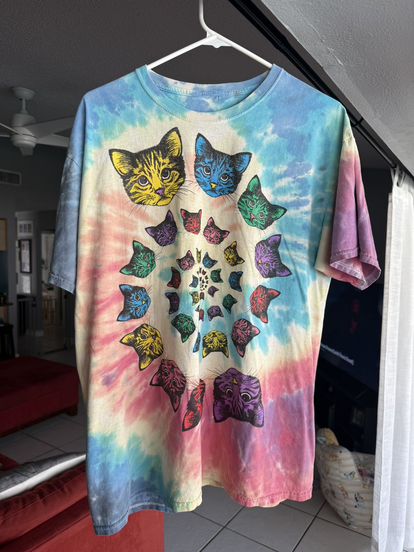 Thrift Tye-Dye Kitty Shirt