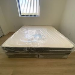 King mattress regular and box spring set (2pc - brand new) 