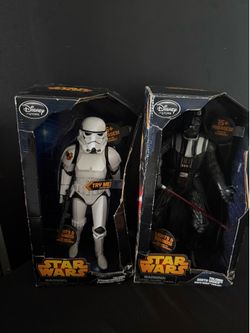 Disney Store Star Wars Talking Darth Vader & Stormtrooper Fig