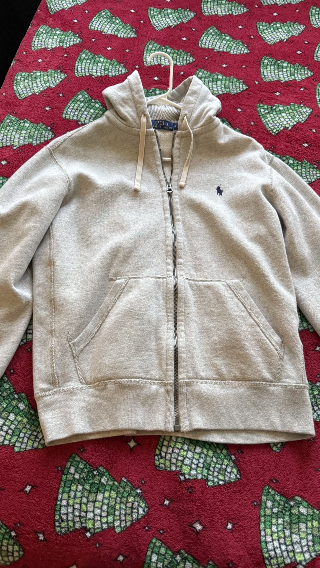 Polo Ralph Lauren grey fleece zip up jacket - size medium