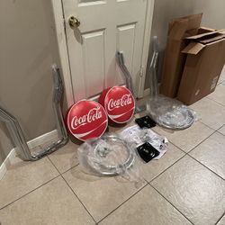 A NEW PAIR OF COCOLA PUB 30” STOOLS REMOVED FROM BO TO CONFIM ALL THE PARTS