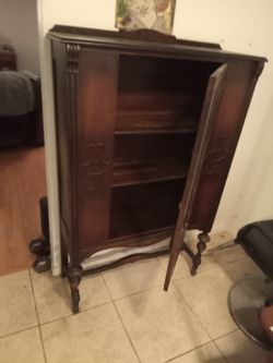 Antique China Closet Original Glass