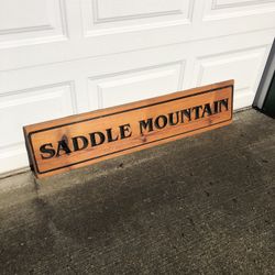 Saddle mountain handmade wooden sign in great condition.