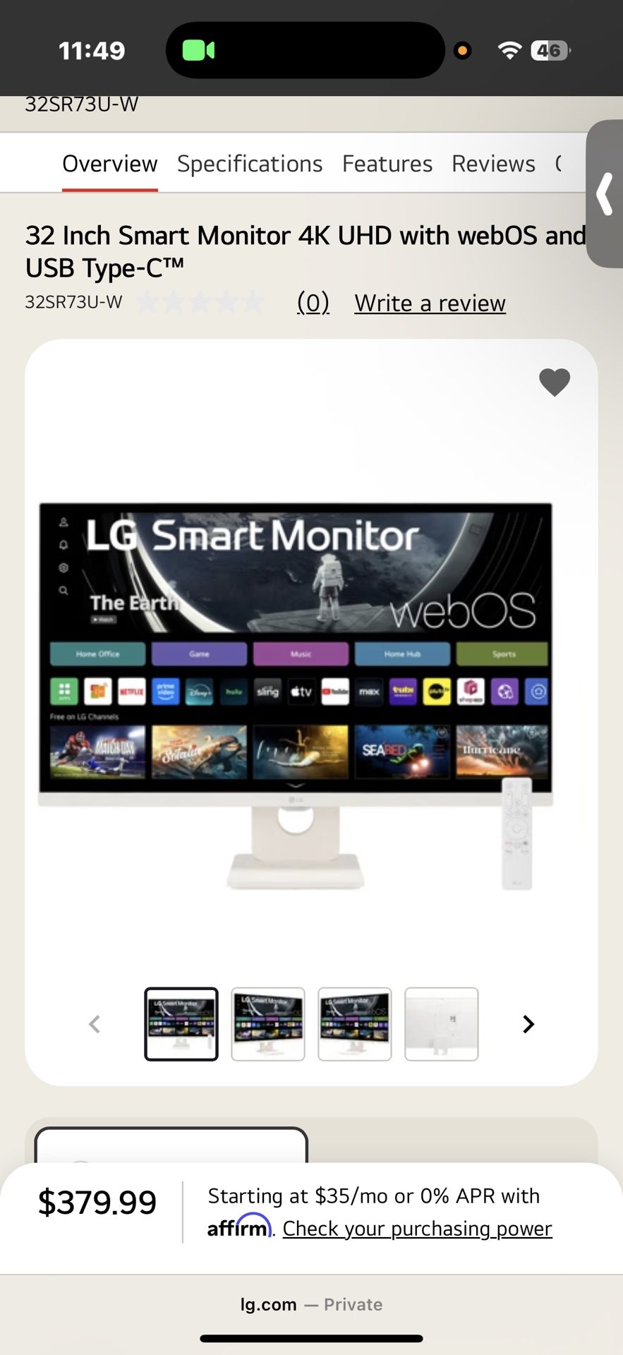 32 Inch Smart Monitor 4K UHD with webOS and USB Type-C