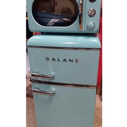 GALANZ retro Microwave & Mini Fridgeĺ