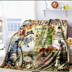 Large Snowman Blanket Queen Sized