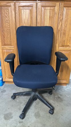 Blue swivel office chair