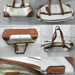 Coach Vintage Leather Handbag (Cream Tan Brown)
