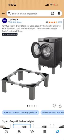 Zsytbyyds Stand Base Heavy Duty Stainless Steel Washing Machine Pedestal