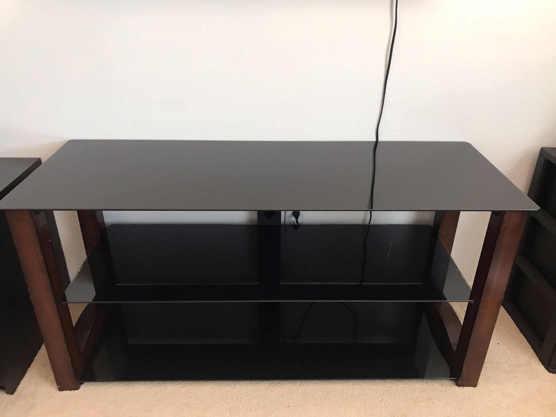 TV stand w/glass shelves