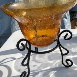 Crackle glass vase Decor