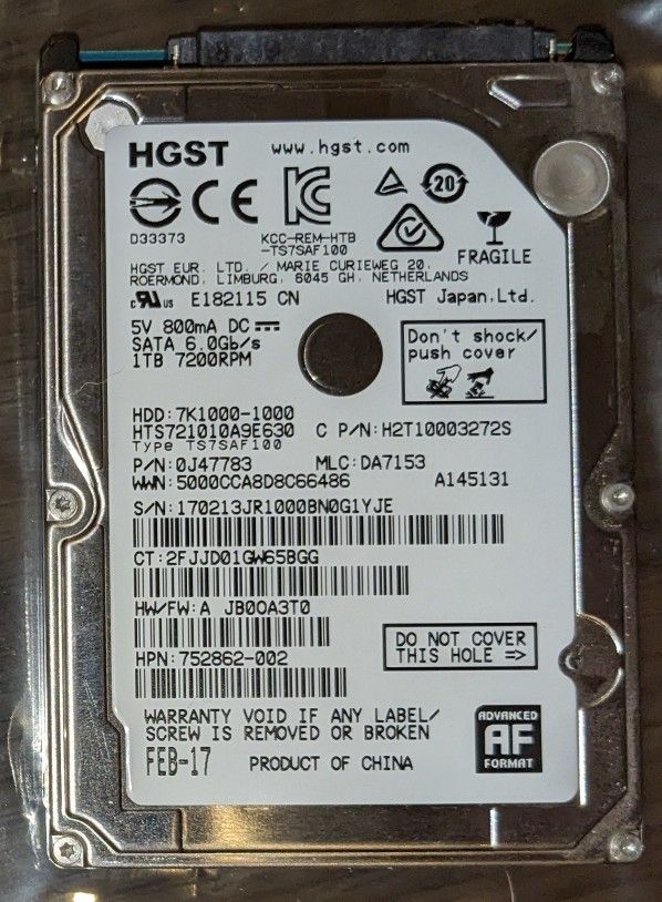 1tb And 640gb SATA HDD hard disk drives