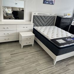 Colby White Bedroom Set Now Only $899. Easy Finance Option. Same-Day Delivery.